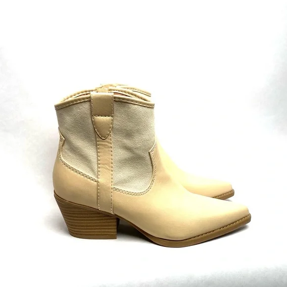 Universal Thread Women's Cream Kay Western Style Zip Boot/Bootie Size 7.5 NWT - Picture 2 of 12